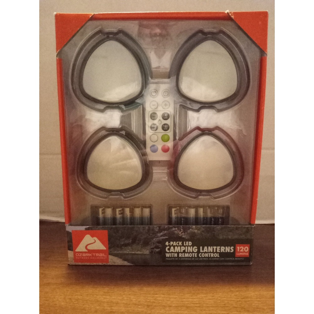 Ozark Trail 4-Pack 120 Lumens LED Camping  Lantern Lights with Remote Control